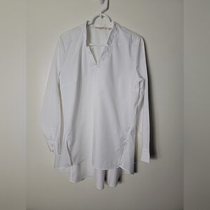 Soft Surroundings Women's White Long Sleeve Tunic Top, L